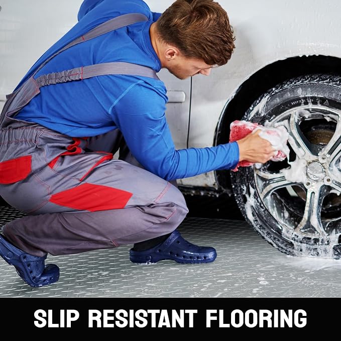 TUFFIOM 7.5 x 17 FT Garage Floor Mat, Thickened Diamond Plate PVC Garage Mats - Image 5
