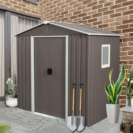 6x5 FT Outdoor Storage Shed, Metal Garden Shed by BNSPLY