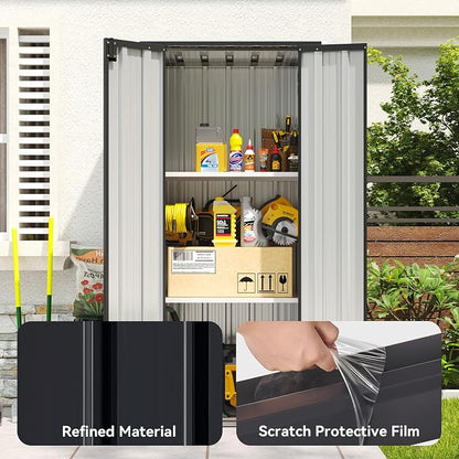 Aoxun 31x19 in Outdoor Storage Cabinet Metal Garden Shed - Image 5