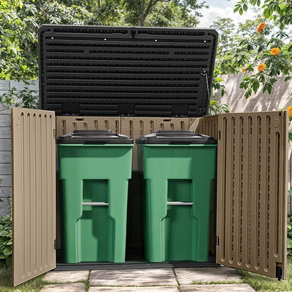 YITAHOME Extra Large Outdoor Horizontal Storage Shed, 4.5x4ft Resin Tool Sheds - Image 5