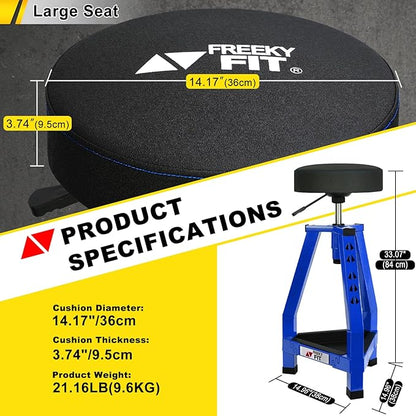 Adjustable Tall Shop Stool, Mechanics Garage Stool Chair, Work Metal Chair - Image 4