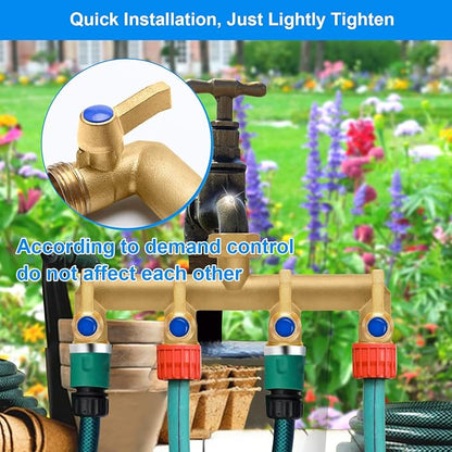 Brass Garden Hose Splitter, 4 Way Hose Splitter, Outdoor Hose Splitter - Image 4
