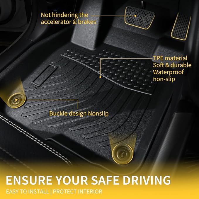 GINOWY-Floor Mats for Kia Optima 2016-2020 & for Hyundai Sonata 2015-2019 - Image 3