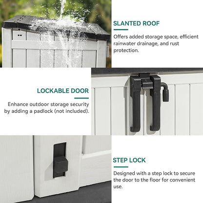 YITAHOME 36 cu ft Resin Outdoor Storage Shed, Weather-Resistant Horizontal Tool - Image 4