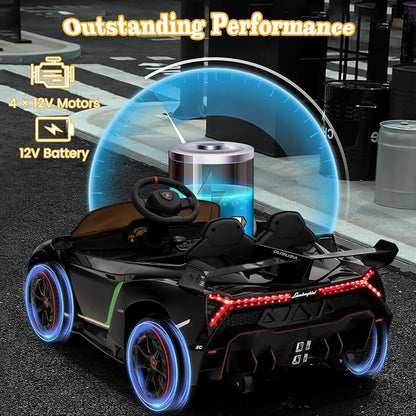 Costzon Ride on Car, Lamborghini Licensed 12V Battery Powered 4WD Sports Car - Image 9