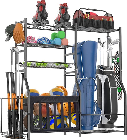 Garage Sports Equipment Organizer, Strong Load Bearing Golf Bag Organizer by GarageOrganization