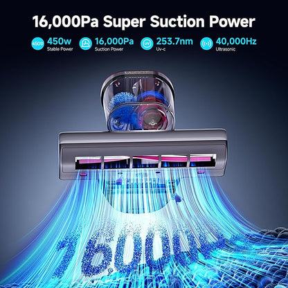 uwant Bed Cleaner with 16Kpa Suction Metal Roller 253.7nm Uv-c Light Mattress - Image 2