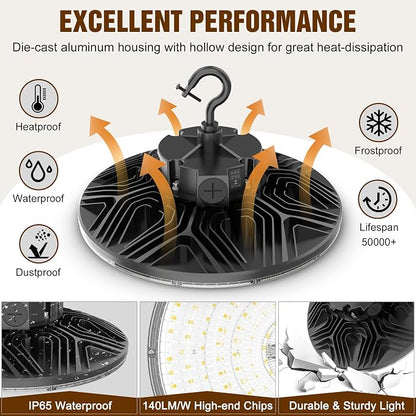 3 Pack 480V LED High Bay Light UL DLC Listed UFO Light 150W 100W 80W Adjustable - Image 5