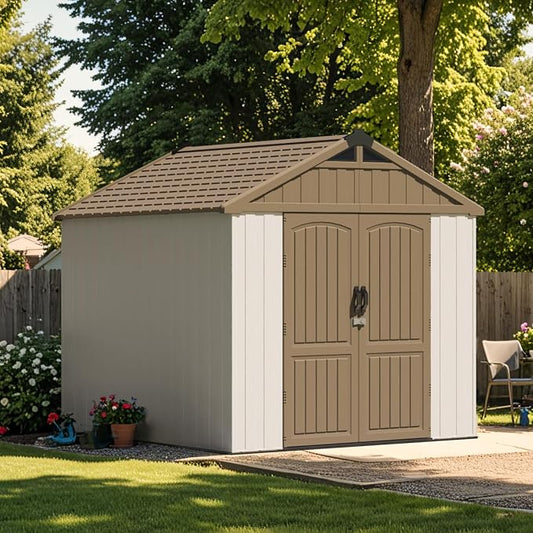 Patiowell 8 x 8 FT Plastic Outdoor Storage Shed by Patiowell