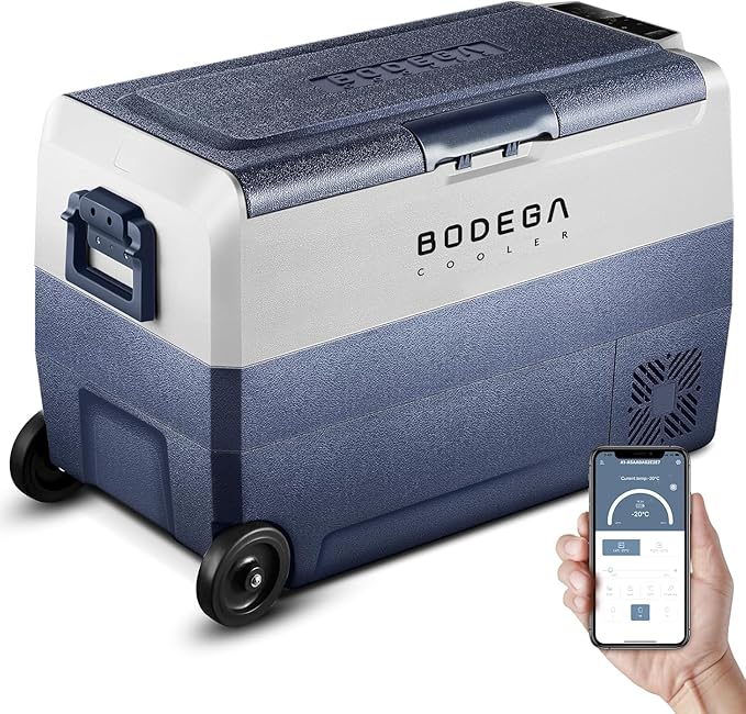 BODEGACOOLER 12 Volt Car Refrigerator, 53 Quart Portable Fridge Dual Zone by BODEGA
