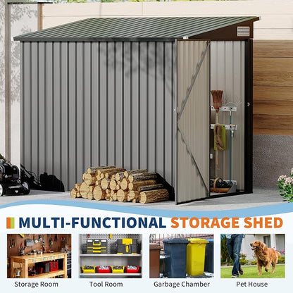 4' x 8' Outdoor Lean to Storage Sheds Outdoor, Heavy-Duty Lean to Garden - Image 3