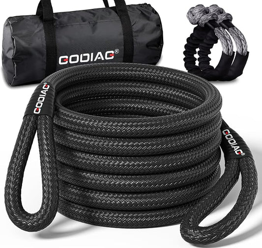 GODIAG 1"×30ft Kinetic Recovery Tow Rope Heavy Duty Energy Rope by GODIAG