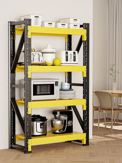 4-Tier Storage Shelves, Adjustable Industrial Metal Shelf System, 200lbs - Image 9