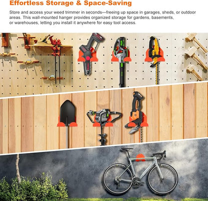 Weedeater Hanger, Trimmer Rack – 2 Pack Heavy Duty Wall Mount - Image 2