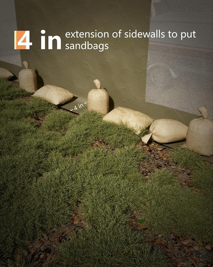 13x20 Ft Carport with 8 Sandbags, Car Port with 220g PE Tarp, 2 Roll-Up Doors - Image 7