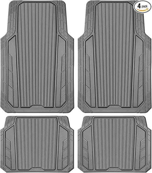 CAR PASS Heavy Duty Sporty Rubber Car Mats, Deep Dish All Weather Car Floor by CARPASS