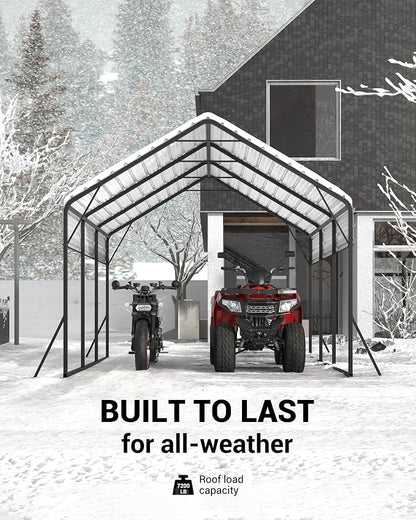 13'x16'x11' Metal Carport, Steel Heavy Duty Car Ports - Image 6