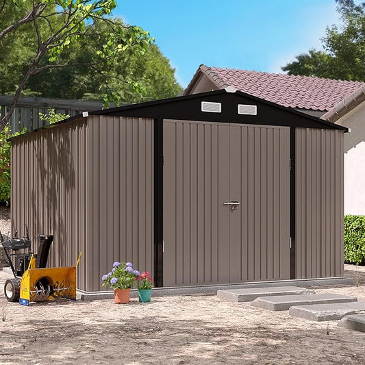 UDPATIO Outdoor Storage Shed 10x10 FT, Outside Sheds & Outdoor Storage Metal by UDPATIO