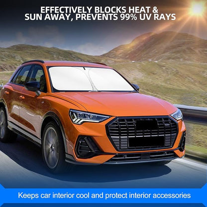 Windshield Sun Shade for Audi Q3 2019-2025 Foldable Sunshade Custom Fit Front - Image 7