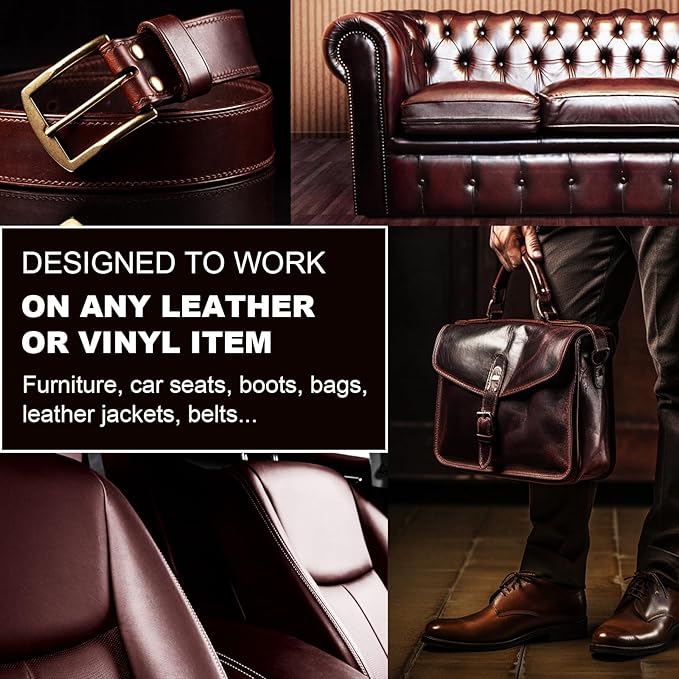 Medium Brown Leather Recoloring Balm, 12oz Leather Color Restorer - Image 4