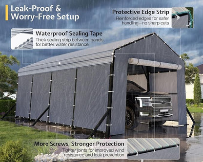 Jocisland 12x20x10.5 FT Metal Carport - Image 5