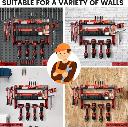 TRZZ Power Tool Organizer Wall Mount, 3-Layer Drill Holder - Image 7