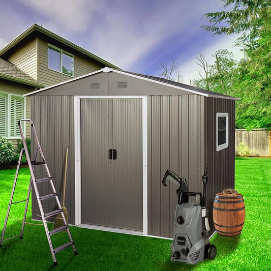 6x8 FT Outdoor Storage Shed, Metal Garden Shed by BNSPLY