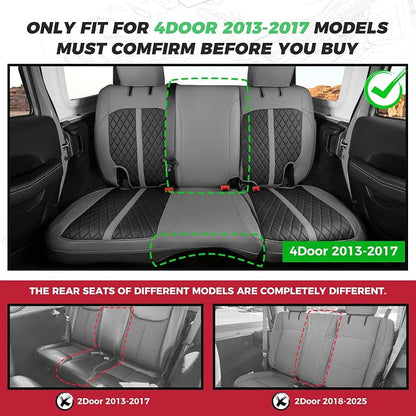 for Jeep Wrangler Seat Covers 4Door JK 2013 2014 2015 2016 2017, Custom Fit Car - Image 2