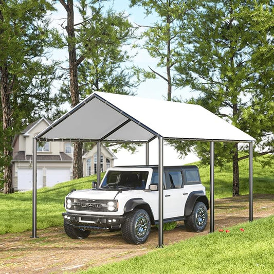 Grezone 10 x 20ft Heavy Duty Carport, Portable Car Tent Garage, All Season UV by GREZONE