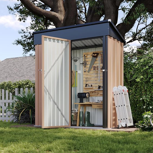 Aoxun 5x3 FT Shed Outdoor Waterproof Storage Shed Metal Garden Shed by Aoxun