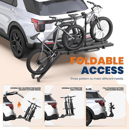 Aluminum 2 EBikes Foldable 2'' Hitch Mounted Carrier Racks w/Ramps Over 200lbs - Image 4
