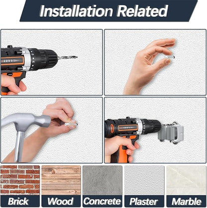 3-H Mop and Broom Holder Wall Mount 6 Pack, Broom Holder - Image 7