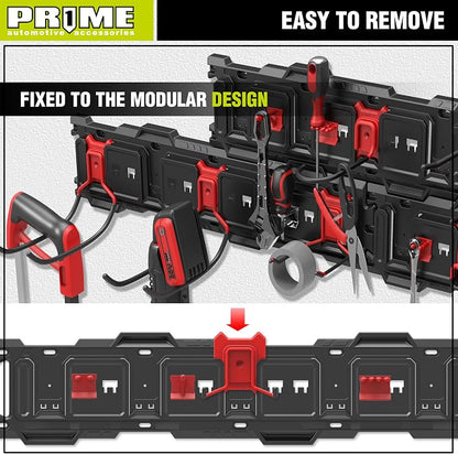 PR1ME 11 pcs Garage Storage Wall Mount Organizer Kit, Garage Storage Wall Rails - Image 4