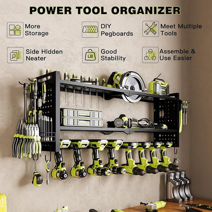 Power Tool Organizer Wall Mount, Cordless Drill Hanger Storage Rack 8 Drill - Image 2