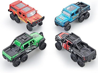 KIDAMI Diecast Toy Trucks 4 Pack Die Cast Metal Toy Cars Pull Back Cars - Image 9