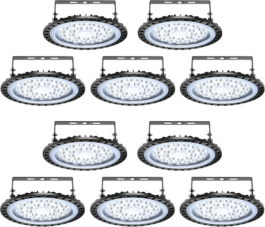 Viugreum 10 Pack 100W UFO LED High Bay Light, 10000LM 6500K Daylight White Led by Viugreum