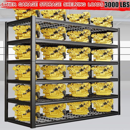 50" W Garage Shelving Heavy Duty, 6 Tier Garage Shelves, Commercial Metal - Image 4