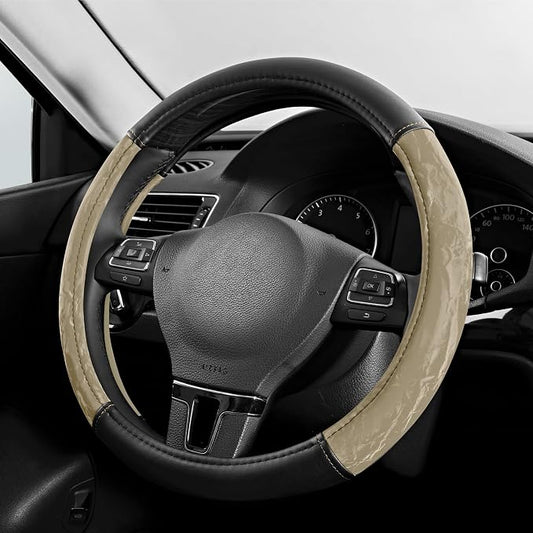 PIC AUTO Steering Wheel Cover, Silk Grain Leather Car Steering Wheel Protector by PICAUTO