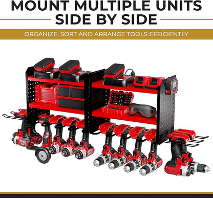 Power Tool Organizer-6 Drill Holder Wall Mount, 3 Tier Heavy-Duty Hand Tool - Image 3