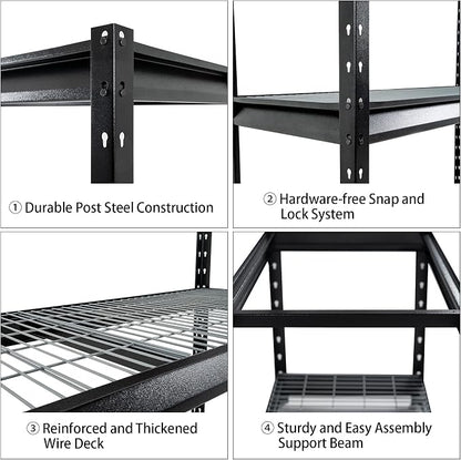The Atlas 72" W Metal Garage Shelving Unit Load 12000 Lbs, 4 Tier Heavy Duty - Image 6
