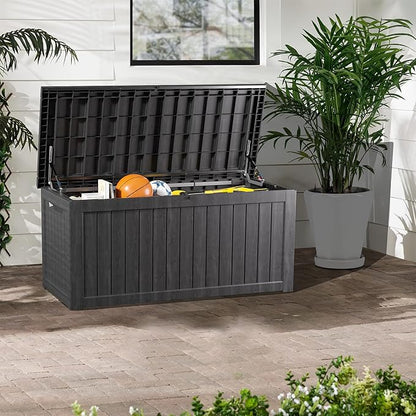 200 Gallon Lockable Resin Deck Box, Waterproof & UV-Resistant Outdoor Storage - Image 5