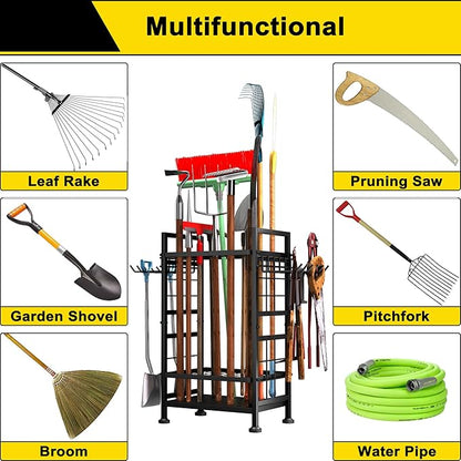 3 Tier Garden Tool Organizer, Garage Storage and Organization, Metal Yard Tools - Image 6