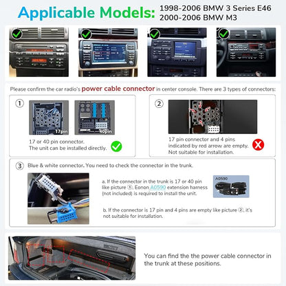 Eonon Car Stereo for BMW E46 M3/328i /330Ci/325i/325xi/328i/328xi/330i/330xi - Image 2