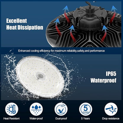 BBESTLED 150W LED UFO Baylight 21000 Lumens IP65 Waterproof Dimmable LED Work - Image 6