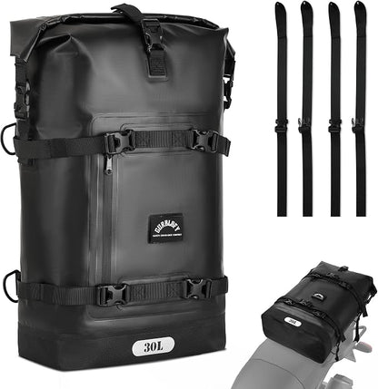 Motorcycle Tail Bag, 30L Waterproof Saddle Bag, 2 Size and 3 Color Options by GURBLOFY