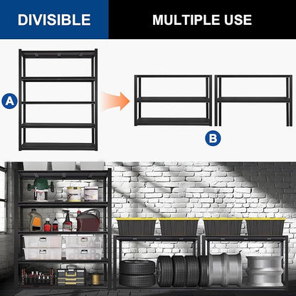 BILT HARD 3500 LBS 48" W x 24" D x 72" H Metal Garage Shelving Unit, 5-Tier - Image 8
