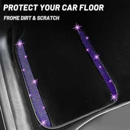 NBTEPEM Purple Violet Bling Car Floor Mats Full Set, Universal Fit Most Cars - Image 8