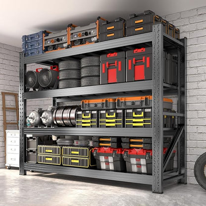 Metal Garage Shelving Heavy Duty, 4-Tier Adjustable Wire Storage Garage Shelves - Image 2