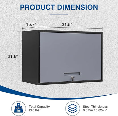 Metal Storage Cabinet Black&Gray Wall Cabinets - Image 3