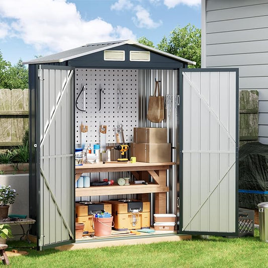 Breezz 5x3FT Vertical Outdoor Steel Storage Shed by BreezZ